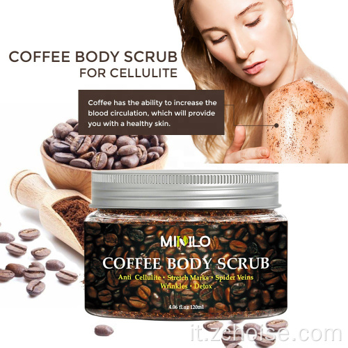 Scrub corpo al collagene naturale organico al caffè da 120 ml